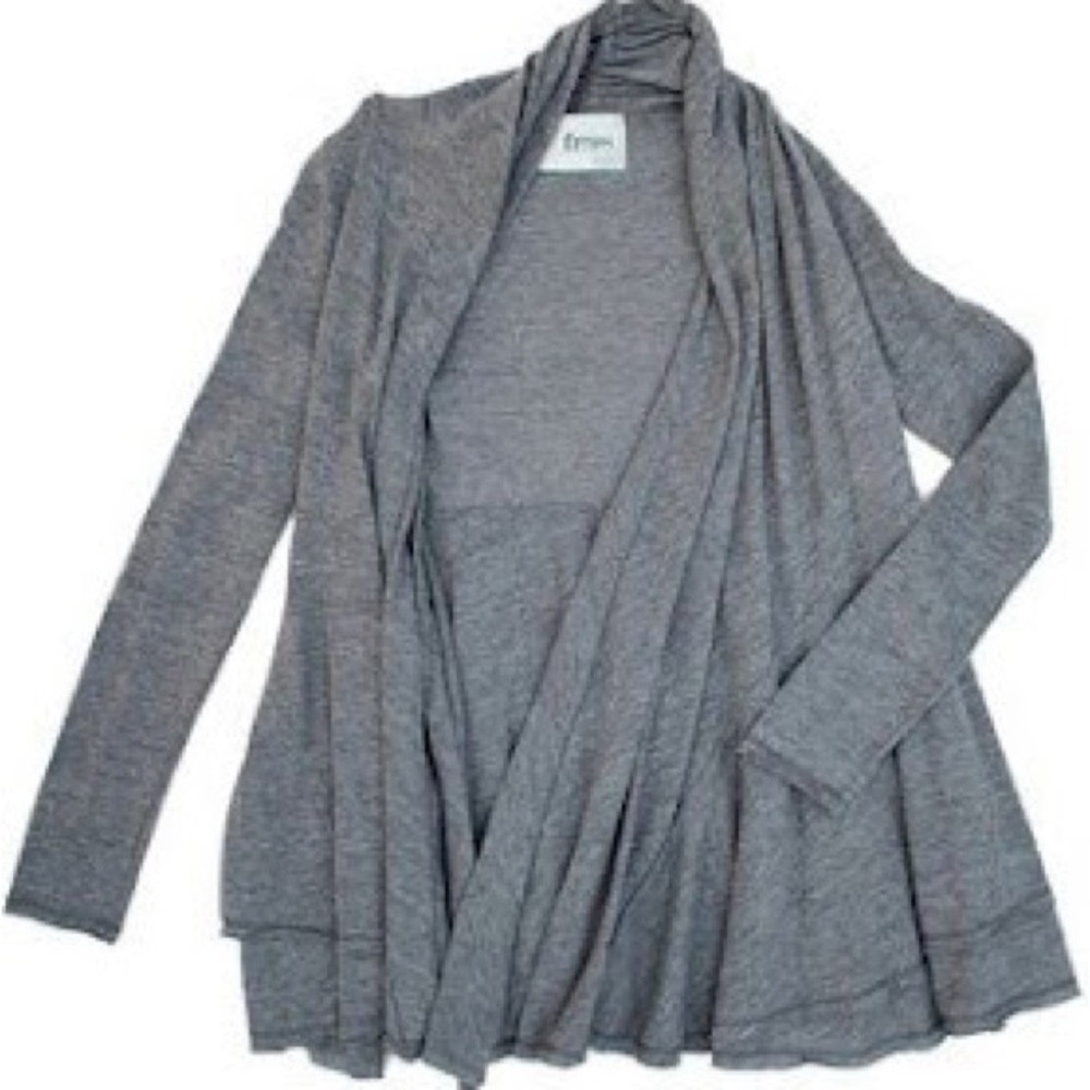 Fluxus Gorgeous Heathered Grey Bias Wrap Cardigan
